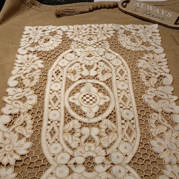 Intricate Lace Table Runner Set of 3 Plus 3 Placemats - Picture 1 of 3